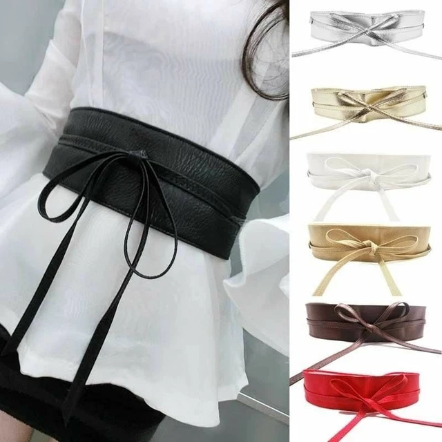 Moda Donna Primavera Autunno Metallizzato Colore Morbida Ecopelle Cinghia Larga