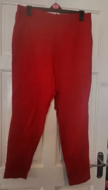 Womens Ladies Waist Is 34 .. Trousers-Pants Red In Colour Has Small Tear See Pic