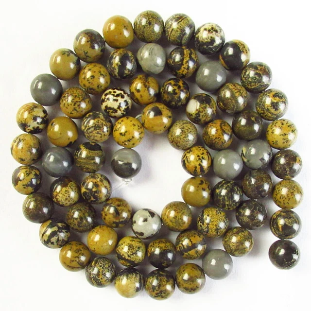 2 strand 6mm Natural Yellow Chohua Jasper Round Ball Loose Bead 15.5 inch XJ1935
