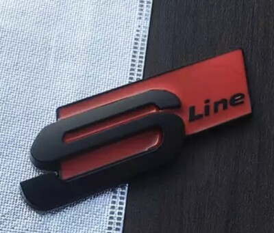 AUDI S-Line EMBLEMA BADGE LOGO 3D CROMO ADESIVO A3 A4 A5 A6 TT RS3 RS4 RS6 Q5 Q7 