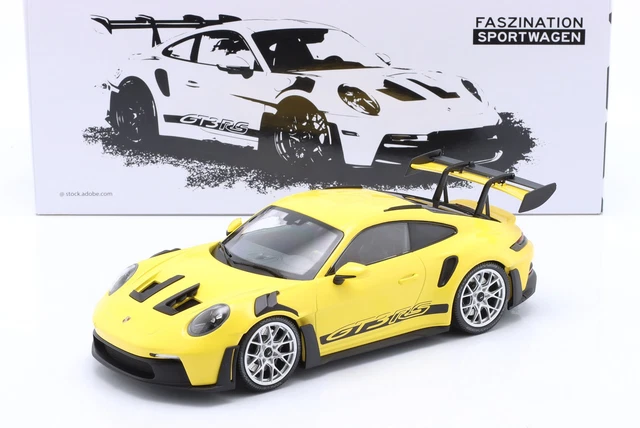 PORSCHE 911 992 GT3 Rs Coupe 2023 Argent Jantes Minichamps Jaune Black