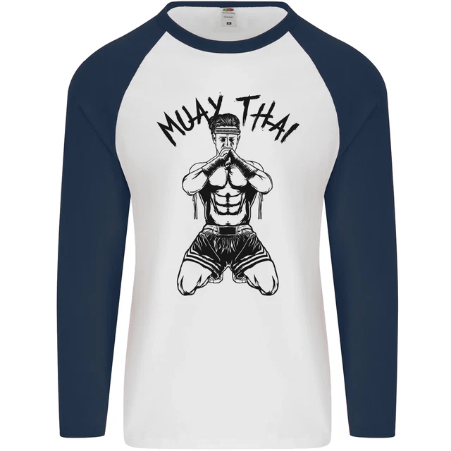 Maglietta da baseball Muay Thai Fighter arti marziali miste MMA da uomo L/S 2