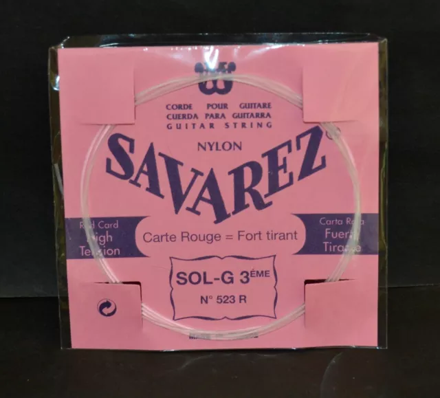 SAVAREZ 523R NYLON CORDE GUITARE CLASSIQUE FORT TIRANT SOL-G 3éme NEUF