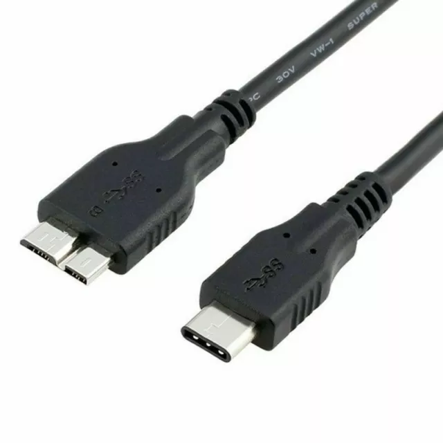 USB 3.1 Type-C USB-C To Micro B Cable For External Hard Drive SSD For MacBook