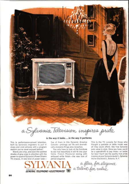 1964 Sylvania TV Television Vintage Advertisement Print Art Ad nostalgia a9