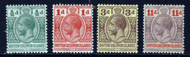 BRITISH SOLOMON ISLANDS KG V 1913 Full POSTAGE POSTAGE Set SG 18 to SG 21 MINT