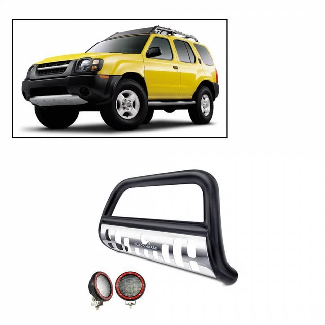 BLACK HORSE BULL Bar Kit Skid Plate Black fit 20002004 Nissan Frontier