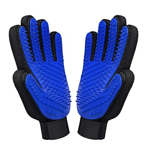 Dog Grooming Glove 1 Pair Pet Deshedding Brush Gloves Cat Hair Remover Mitt f...