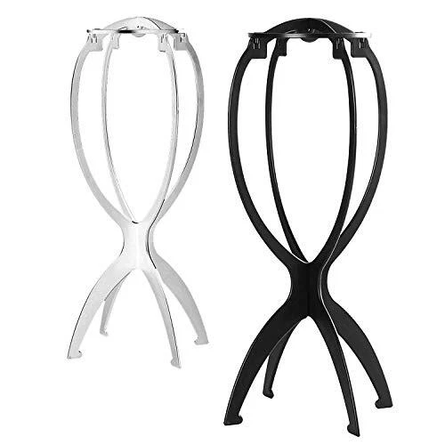 2Pcs Short hair Wig Stand, Portable tripod Collapsible Wig Dryer. Durable. Wig