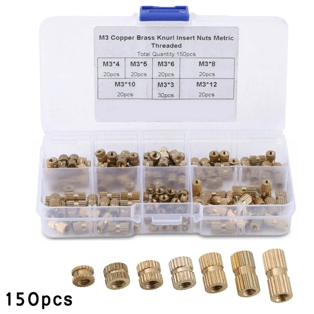 Set parti dadi metallici M3 forniture accessori filettati 3 mm-12 mm nuovo