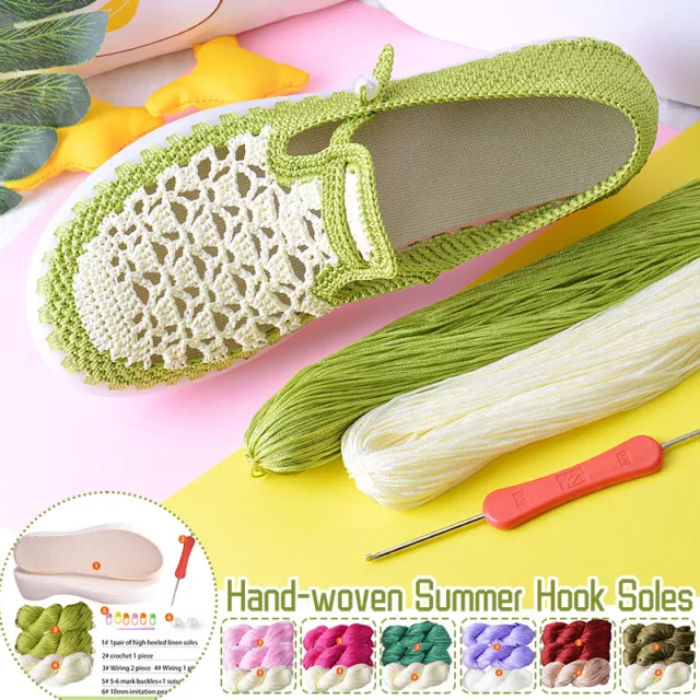 Hand-woven Hook rubber Soles Anti-kick Hollow Line DIY Crocheted Material summer