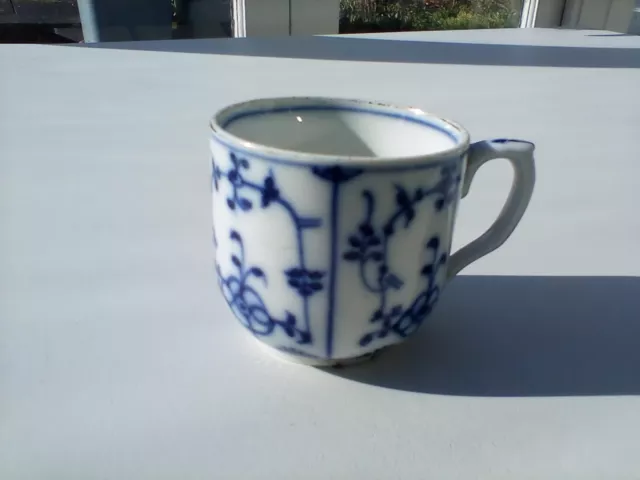 Antique blue white painted possibly German,onion/straw pattern,porcelain cup