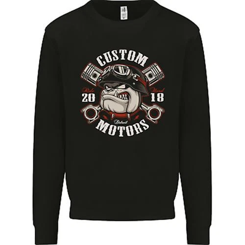 Felpa Maglione Maglione Maglione Moto Moto Biker Moto Bulldog Personalizzata