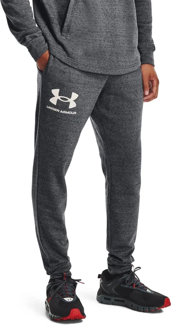 Under Armour UOMO Ua Rivale Spugna Pantaloni Tuta Grigio Comodo Gym Training New