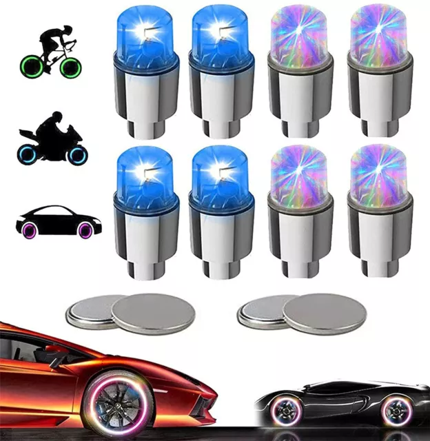 4× Car Auto SUV Wheel Tire Tyre Air Valve Stem LED Light Caps Cover Accessories
