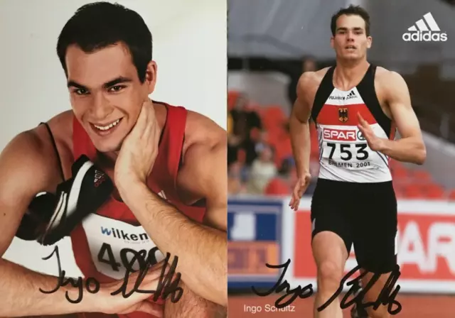 LOT 2 Autogramme Ingo SCHULTZ 400m Weltmeister 02 Leichtathletik Vize WM 01 xyz