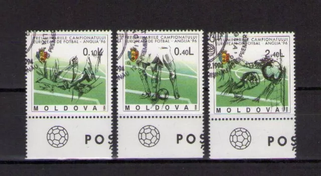 Moldawien Moldova 1994 Michel 133-135 Fussball EM England Gestempelt Cancelled