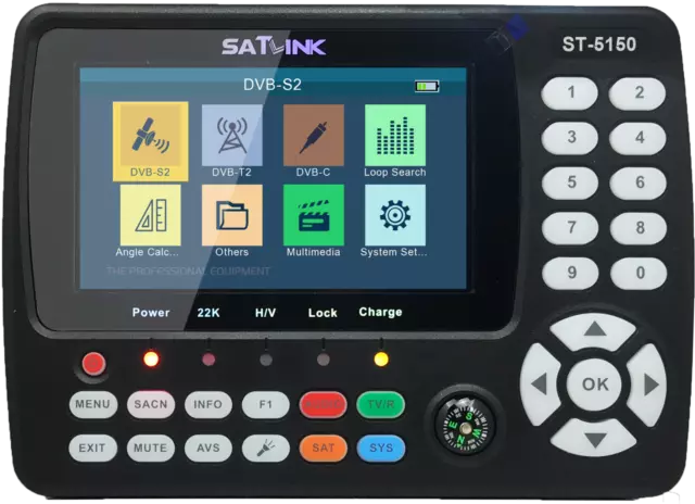 SATLINK ST-5150 DVB-S2/T2/DVB-C HD Satellite TV Finder Meter MPEG-4 H.265 QPSK