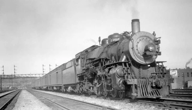 AT&SF SANTA FE Railroad locomotive engine No. 3509 type 4-6-2 OLD TRAIN ...
