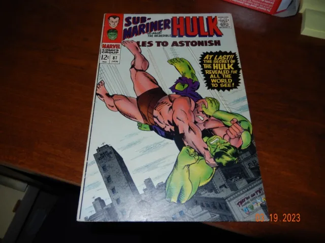 Tales To Astonish #87 1967 Hulk Stan Lee Bill Everett Mid Grade VG/Fine OW