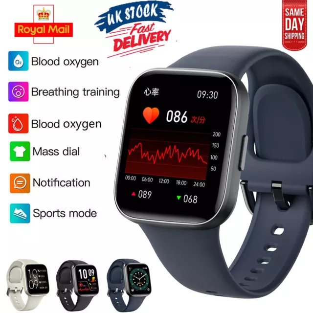 Bluetooth Smart Watch Heart Rate Sleep Blood Oxygen Monitor Sports Smart Watches
