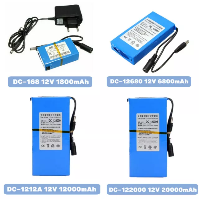 12V Tragbare Wiederaufladbare 1800-20000mAh Li-on Batterie Für CCTV Kamera