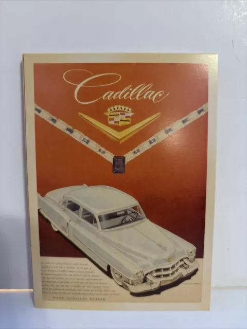 Cadillac 5.5” Postcard Print Ad Advertising Paper VINTAGE STYLE