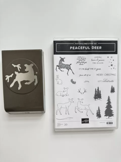 Stampin' Up! Retired Peaceful Deer Stamp Set & Deer Builder Punch