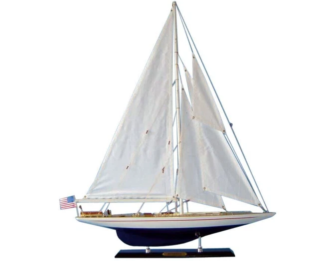 Enterprise 1930 America's Cup J Class Boat Yacht Wooden Model 20" Sailboat New