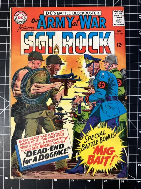 Our Army at War #161 Silver Age Vintage War Sgt. Rock DC Comic 1965 Kubert B30