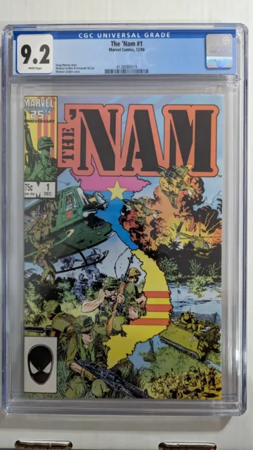 🔑💎🔥 The Nam #1 CGC 9.2 Marvel Comics 1986 First Print Michael Golden Vietnam