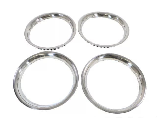 1 set da 15" cerchi in acciaio inox anelli ornamentali anelli decorativi cerchioni anelli da ornamento cerchietto effetto cromato