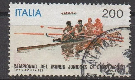 Repubblica Italiana 1982 " Mondiali juniores di canottaggio"   singolo USATO