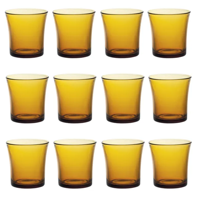 12x Duralex Lys Tumbler Glasses Glass Water Whiskey Drinking Cup Set 210ml Amber