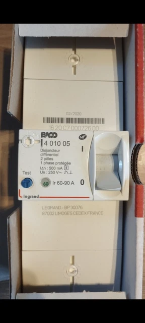 Legrand - Disjoncteur De Branchement Enedis - Différentiel 500 MA Instantane 60 A Ref 401011 3414970311085