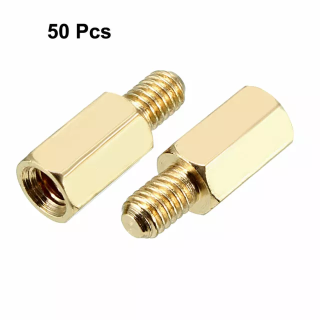 50pcs M4 10+6mm fil mâle femelle entretoise hexagonale laiton vis PCB 2