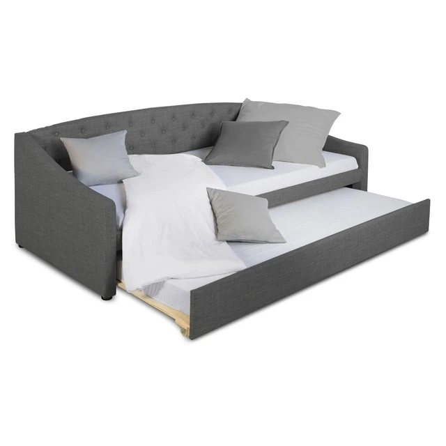 MILADY - Lit Banquette 90x200cm Blanc avec Tiroir de Lit