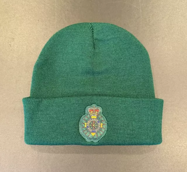 AMBULANCE Beanie / Woolly Hat (GREEN) for Paramedic St John Medic EMT 999 Nurse