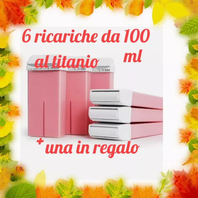 Kit Depilazione Ricarica 6 Rullo Titanio Cera  Cartuccia Rollon Ceretta