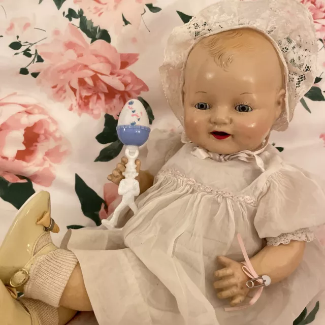 Sweet, antique composition horsman baby Dimples doll. Beautiful Condition!