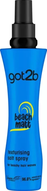 Schwarzkopf got2b Beach Matt Texture Sea Salt Hair Spray Medium Hold, 200 ml