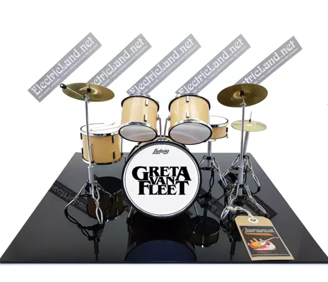 Mini Drum set Greta Van Fleet miniature gadget 1:4 dolls size rock band tribute