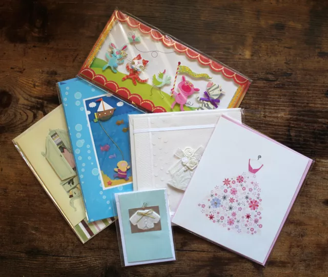 Lot of 6 Fancy Greeting Cards Various Occasions-- Paper Magic Group, Burgoyne
