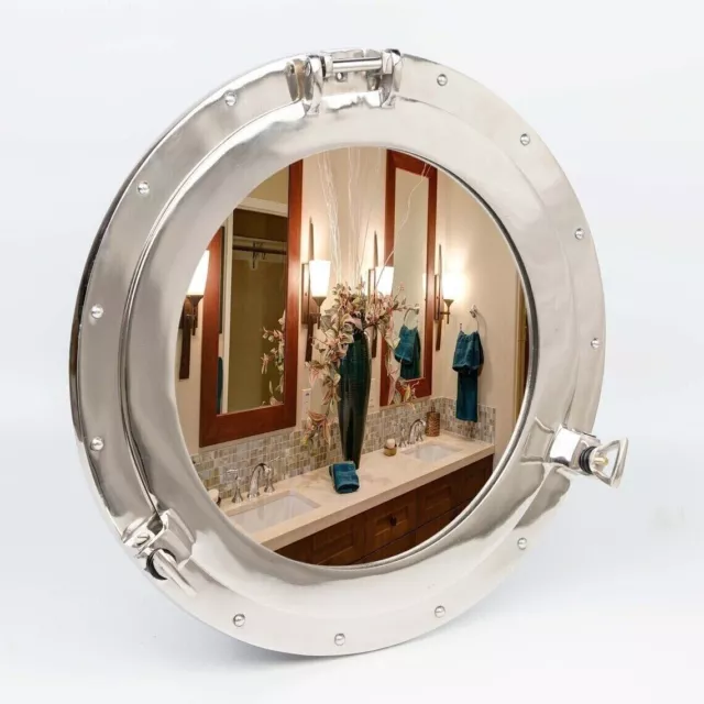 Metal Chrome Finish Nautical Round Ship 12"Porthole Mirror
