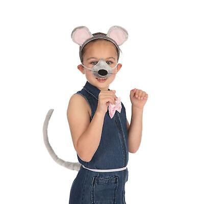 Kids Mouse Book Day Dance Animal Fancy Dress Set Ears Nose Tail With Sound