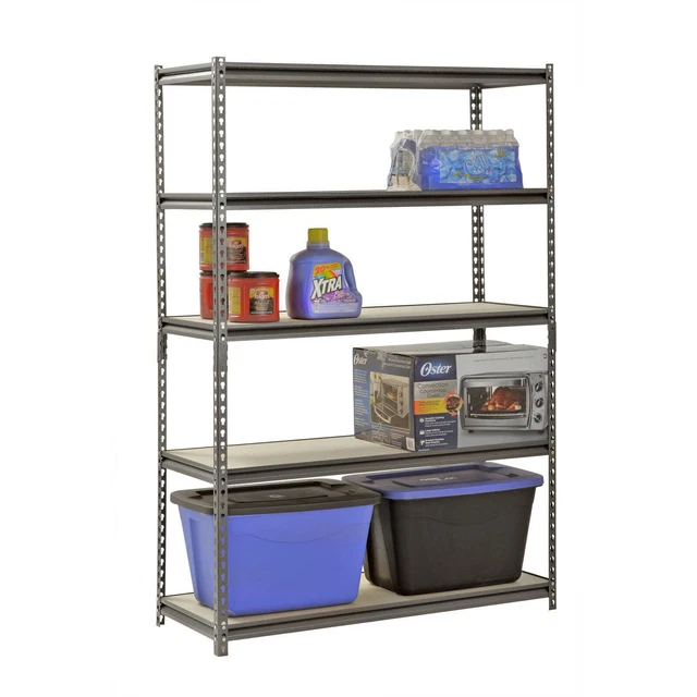 48"W x 18"D x 72"H 5-Shelf Steel Freestanding Shelves Garage Shelves