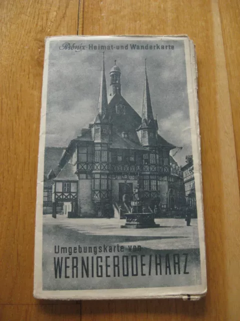 alte Landkarte Phönix Wanderkarte Wernigerode Harz von 1957 Königshütte