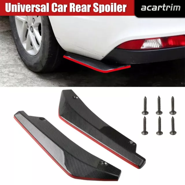 2x Car Rear Bumper Lip Diffuser Splitter Canard Protector Carbon Fiber Universal