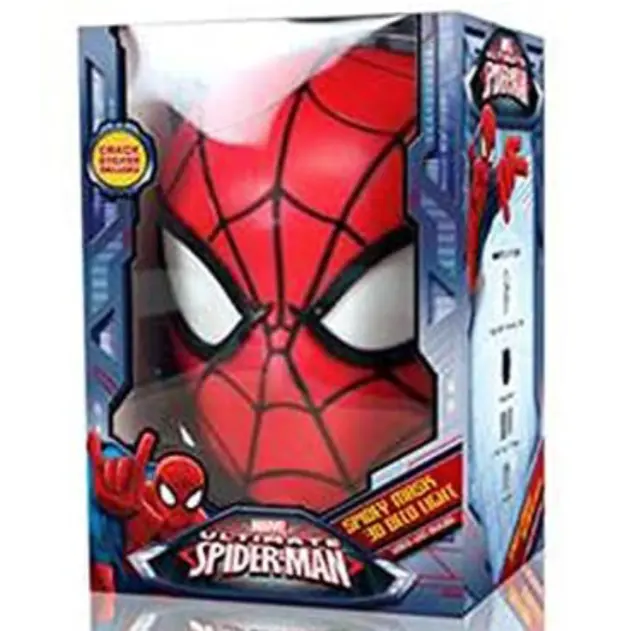 Marvel Ultimate Spiderman Spidey Mask 3d Deco LED Night Light Battery Operated