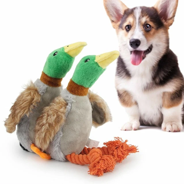 Cute Pet Dogs Chew Toy Squeaky Soft Plush Duck Play Sound Puppy Teeth Chew Toys